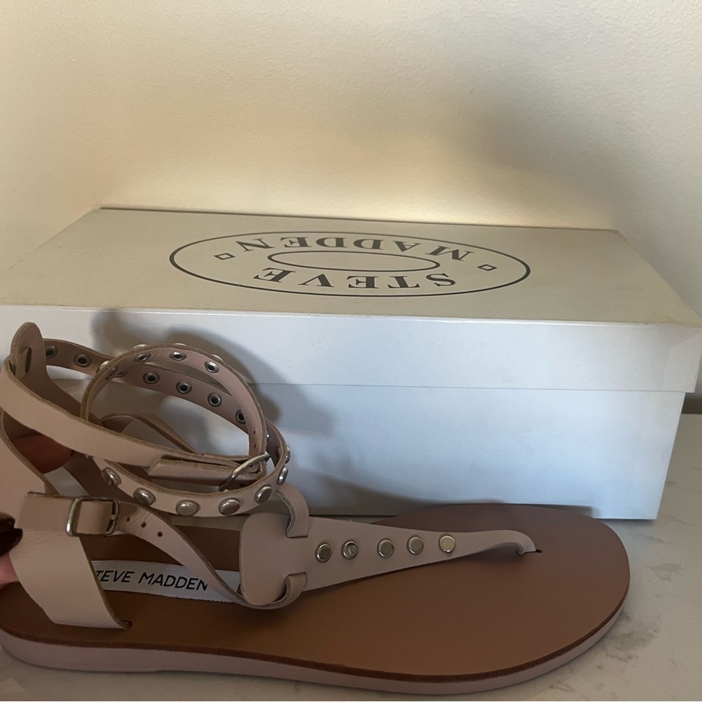 Steve Madden Nude Studded Sandals
